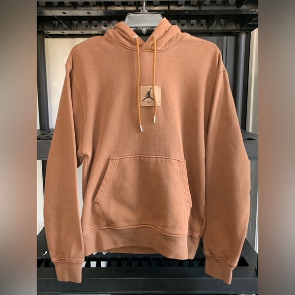 NEW Jordan Mens XS Flight Fleece Washed Pullover Hoodie - Legend Dark Brown - Picture 2 of 8